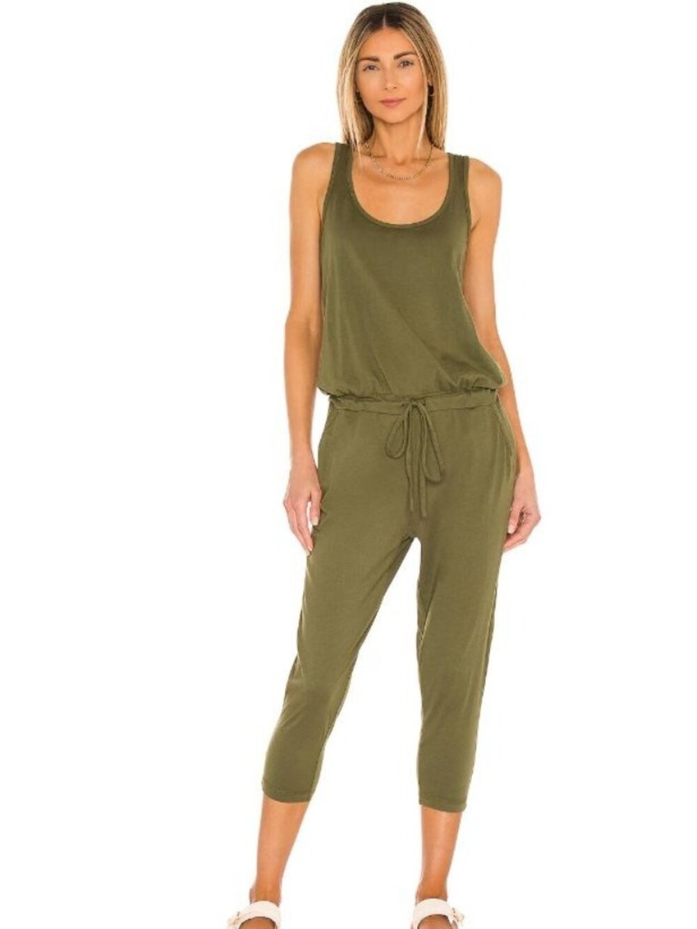 Bobi Supreme Jersey Jumpsuit Size Small Sleeveless Scoop Neck Drawstring Summer